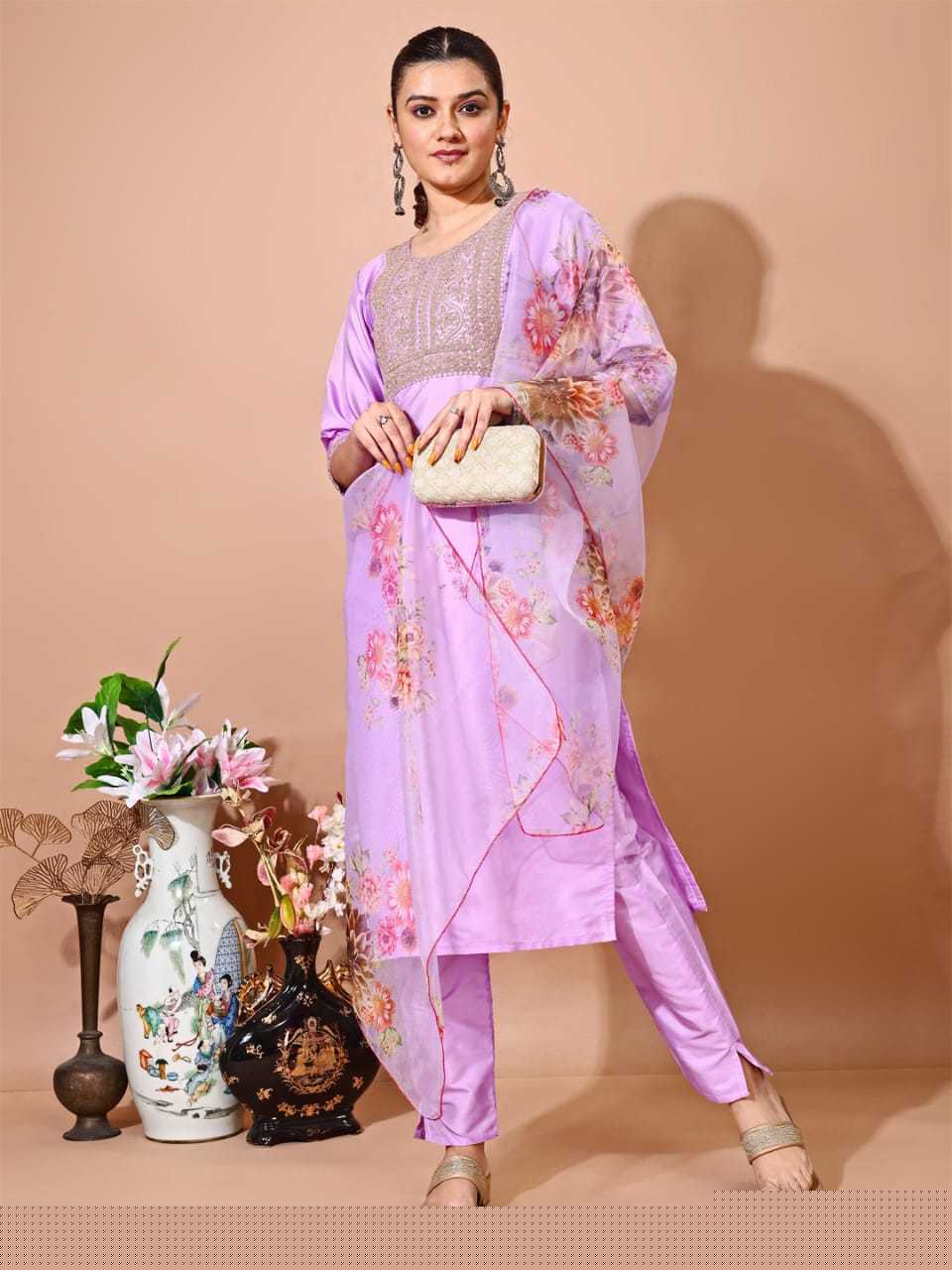 Silk Embroidered Kurti - MYLUXURY LANE ENTERPRISE